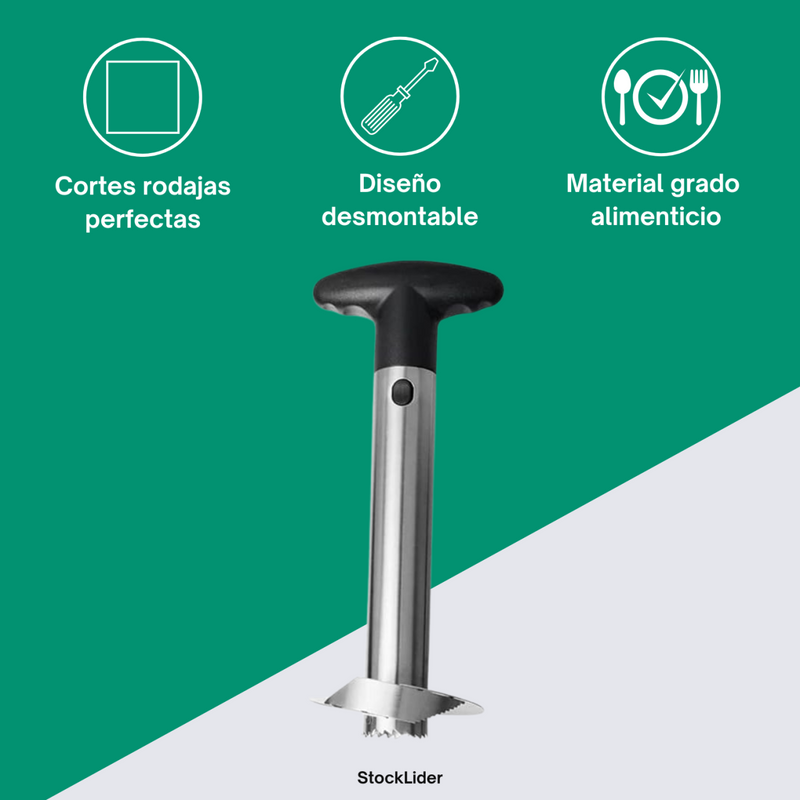 Cortador de Abacaxi em Aço Inoxidável – Prático, Rápido e Durável