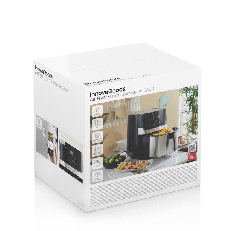 AirFrayer sem Óleo InnovaGoods Pro 5,5L – 1700W – Preta/Inox