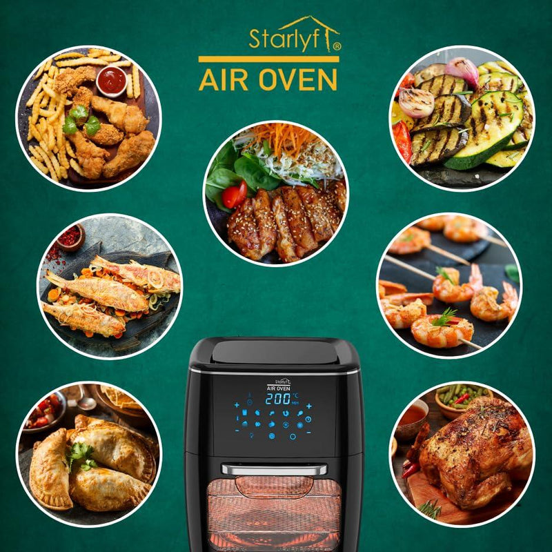 Airfryer grande (AIR OVEN 12L) 3 em 1 - Fritadeira, Assador e Desidratador – Versátil e Prático para a Sua Cozinha!