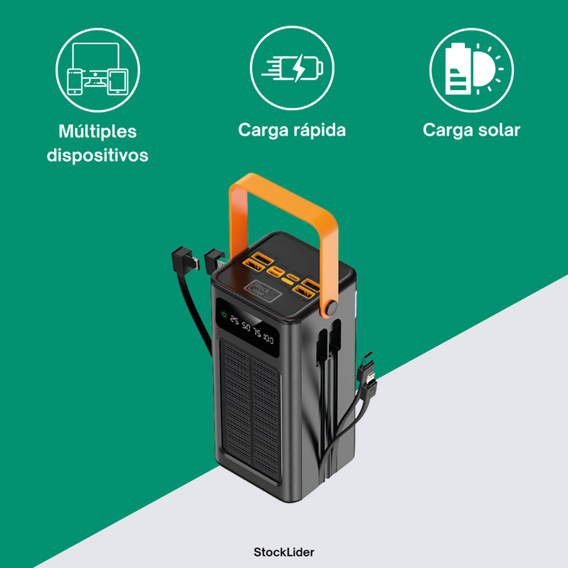 Powerbank Solar 50.000mAh – Energia Ilimitada em Qualquer Lugar