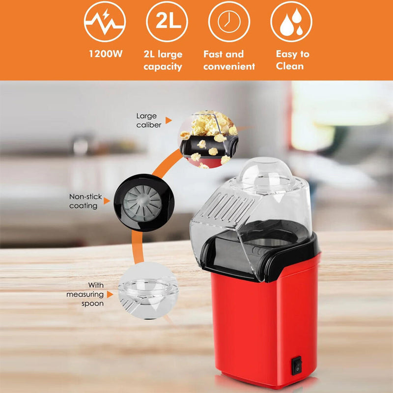 Máquina portátil de Pipoca Elétrica 1200W – Rápida, Saudável e Prática