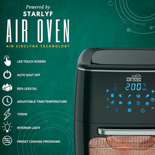 Airfryer grande (AIR OVEN 12L) 3 em 1 - Fritadeira, Assador e Desidratador – Versátil e Prático para a Sua Cozinha!