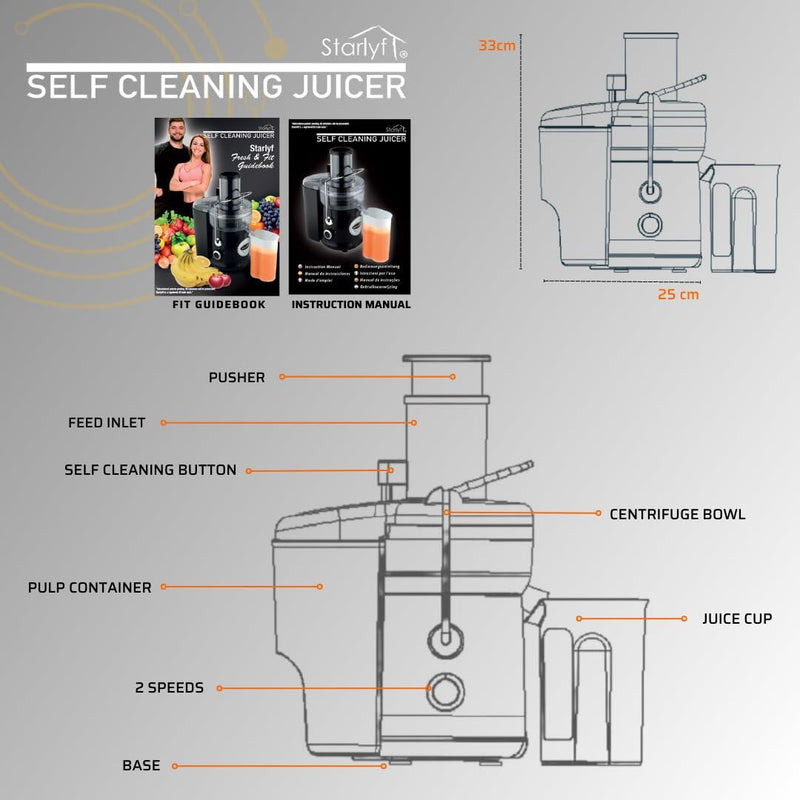 Exprimidor com Função de Autolimpeza (Self Cleaning Juicer)