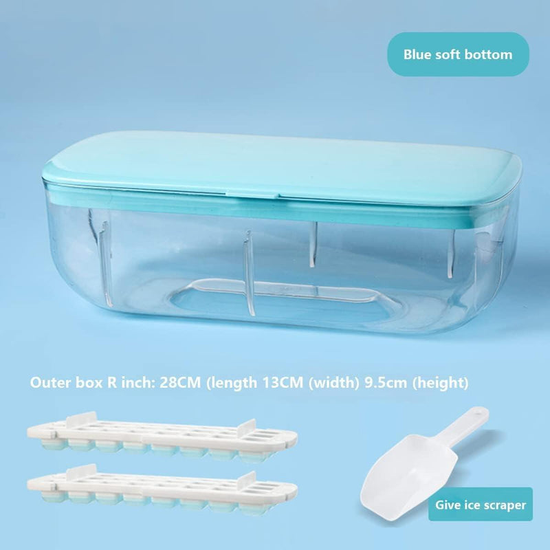 Máquina 2 em 1 para Fazer Cubos de Gelo com Bandeja e Tampa